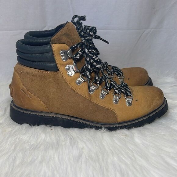 Sorel Tan Nubuck Lug Sole Hiking Boots Sz 9 - Picture 4 of 6